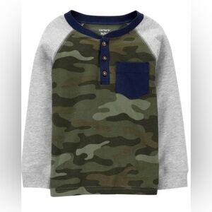 Carter's Camo Long Sleeve Tee in 3T - Green, Gray, and Navy